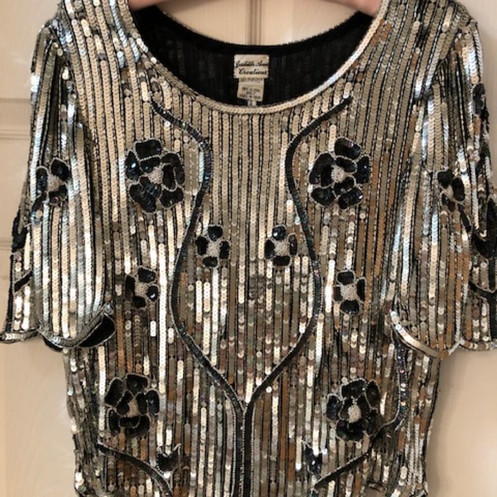 Judith Ann Creations Sequin Evening Top
